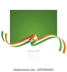 Niger flag vector. World flags and ribbons. Nigerien flag ribbon on abstract color background