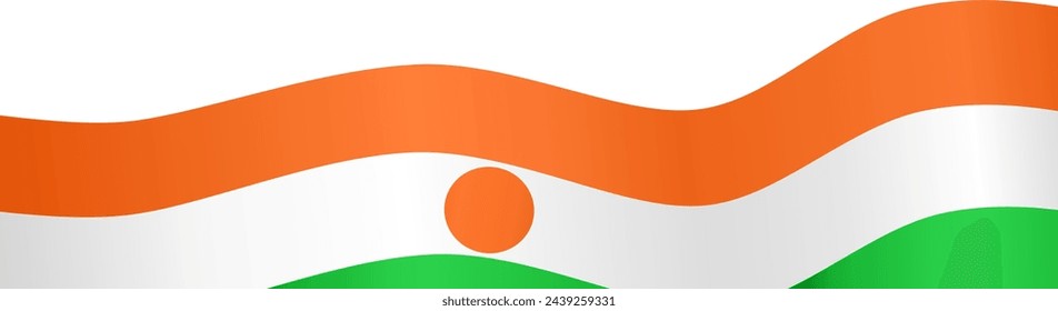 Niger flag wave isolated on png or transparent background. vector illustration.