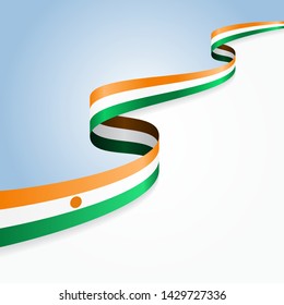 Niger flag wavy abstract background. Vector illustration.