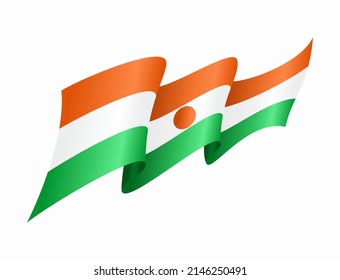 Niger flag wavy abstract background. Vector illustration.