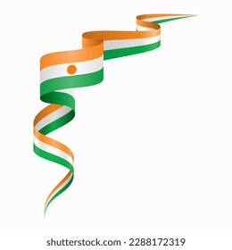 Niger flag wavy abstract background. Vector illustration.