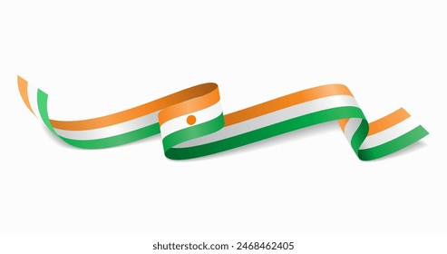 Niger flag wavy abstract background. Vector illustration.