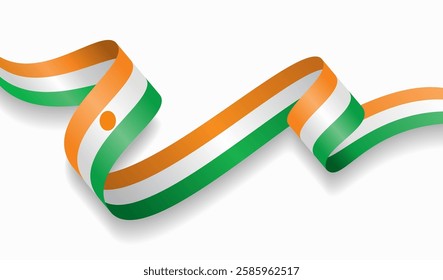 Niger flag wavy abstract background. Vector illustration.