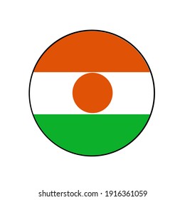 Niger green, white, and orange Flag Button  circle for African push button concepts.	
