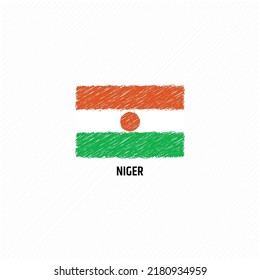 Niger grunge flag flat vector illustration