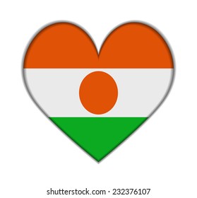 Niger heart flag vector illustration