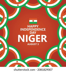 Niger independence day vector template with its national colors. African country public holiday.