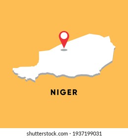 Niger Isometric map with location icon vector illustration design