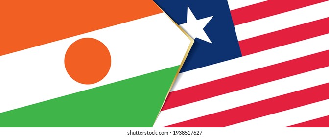 Banderas del Níger y Liberia, dos banderas vectoriales símbolo de relación o enfrentamiento.