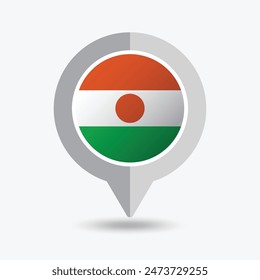Niger Location Pin Icon Vector Illustration