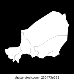 Niger map with administrative divisions. Vector illustration.