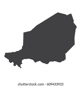 Niger map in black on a white background. Vector illustration
