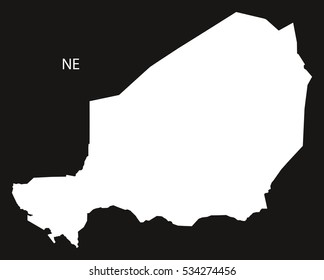 Niger Map black and white illustration