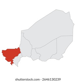 Niger map with capital city Niamey