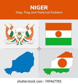  Niger Map, Flag and National Emblem 