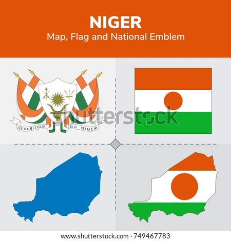  Niger Map, Flag and National Emblem 