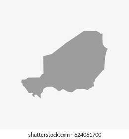 Niger map in gray on a white background