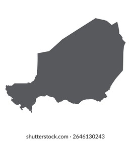 Niger map. Map of Niger in grey color