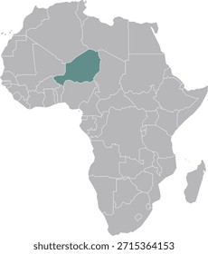 Niger Map Illustration in Africa