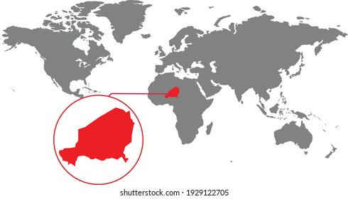 
Niger map. Isolated world map. Isolated on white background. Vector illustration.