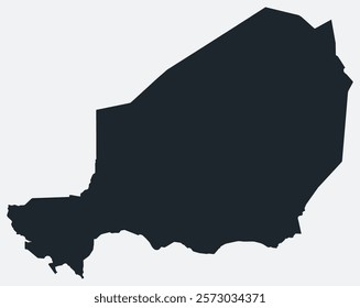 Niger map. Just a simple border map. Shape of the country. Flat blank Niger outline. Vector boundary illustration.