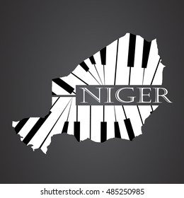 niger map logo made from piano
