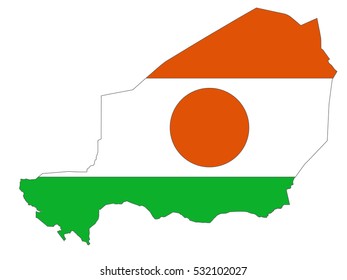Niger map on white background vector
