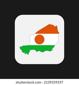Niger-Karte Silhouette mit Flagge auf weißem Hintergrund