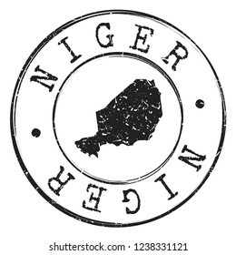 Niger Map Silhouette Postal Passport. Stamp Round Vector Icon Seal Badge Illustration.