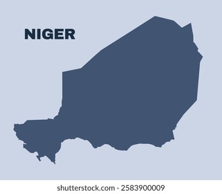 Niger map simple flat vector