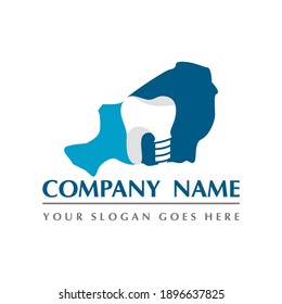 niger map and teeth dental care symbol logo vector