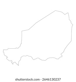 Niger map. Map of Niger in white color