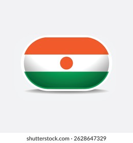 Niger national flag button vector