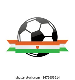 Niger national flag football icon . Niger football championship banner. Simple vector Niger 
 flag