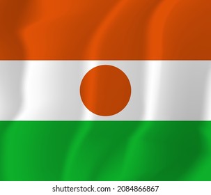 Niger national flag soft waving background illustration