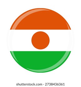 Niger national round circle flag emblem official icon
