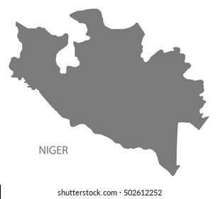 Niger Nigeria Map grey