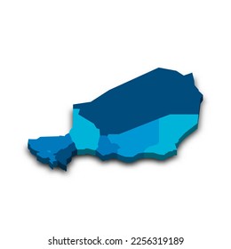 Niger political map of administrative divisions