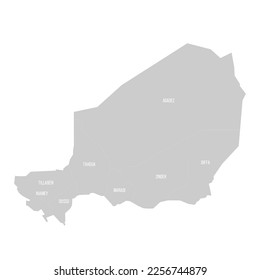 Niger political map of administrative divisions