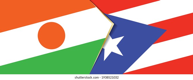 Niger and Puerto Rico flags, two vector flags symbol of relationship or confrontation.