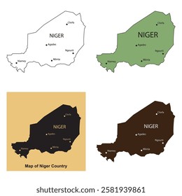 niger region map vector illustration symbol design