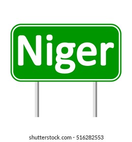 Niger road sign isolated on white background.