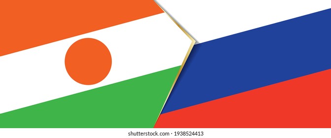 Niger and Russia flags, two vector flags symbol of relationship or confrontation.