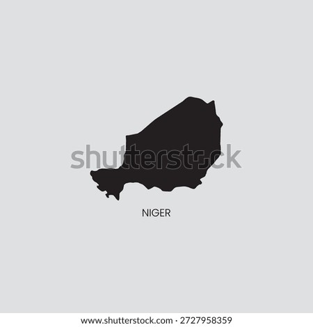 Niger simple vector map outline.