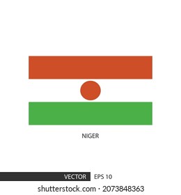 Niger quadratische Flagge auf weißem Hintergrund und spezifizieren ist Vektoreps10.