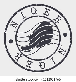 Niger Stamp Postal. Map Silhouette Seal. Passport Round Design. Vector Icon. Design Retro Travel.