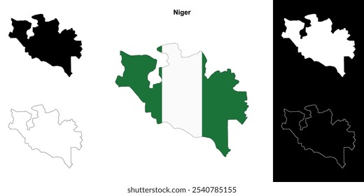 Niger state outline map set