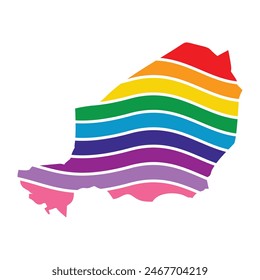 Niger swoosh silhouette rainbow map