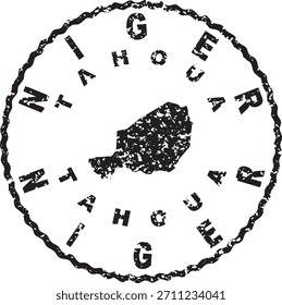 Niger Tahoua Round Seal Map Design