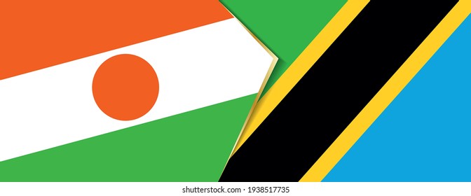 Niger and Tanzania flags, two vector flags symbol of relationship or confrontation.